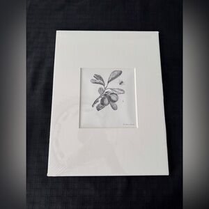 Botanical Print with White Mat